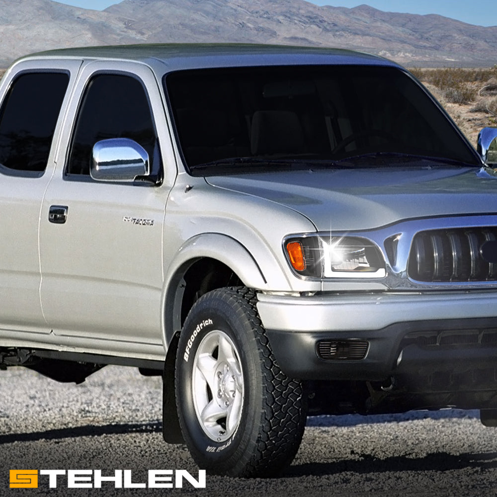 2001-2004 Toyota Tacoma Crystal Headlights 6PC LED Light Bar Black