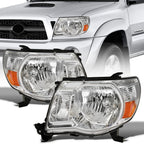 2005-2011 Toyota Tacoma Crystal Headlights Chrome w/Amber