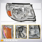 2005-2011 Toyota Tacoma Crystal Headlights Chrome w/Amber