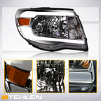 05-11 Toyota Tacoma Chrome Crystal Headlights w/ LED Light Bar