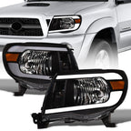 05-11 Toyota Tacoma LED Crystal Headlights Black w/ Light Bar