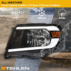 05-11 Toyota Tacoma LED Crystal Headlights Black w/ Light Bar