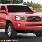 05-11 Toyota Tacoma LED Crystal Headlights Black w/ Light Bar