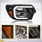 2012-2015 Toyota Tacoma LED Crystal Headlights Black - JDMA