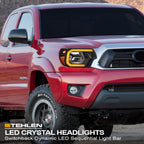 2012-2015 Toyota Tacoma Sequential LED Crystal Headlights - Black