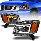 04-15 Nissan Titan Chrome Crystal Headlights Sequential LED Signal