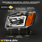 04-15 Nissan Titan Chrome Crystal Headlights Sequential LED Signal