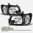 2005-2007 Toyota Tundra Sequoia Crystal Headlights Black