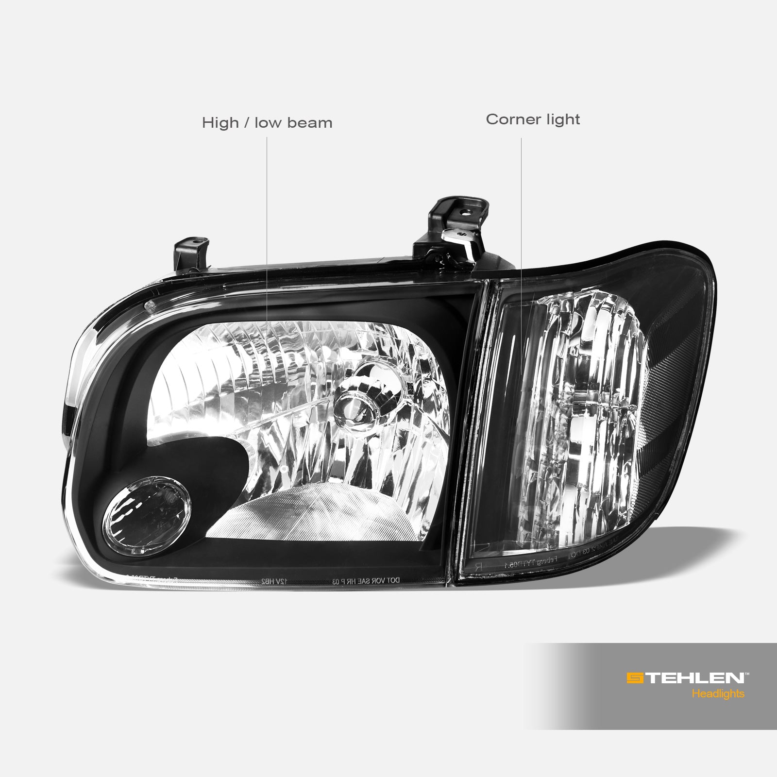 2005-2007 Toyota Tundra Sequoia Crystal Headlights Black