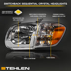 05-06 Toyota Tundra Chrome Crystal Headlights w/ Sequential LED