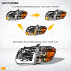 05-06 Toyota Tundra Chrome Crystal Headlights w/ Sequential LED