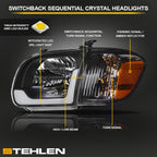 05-06 Toyota Tundra Crystal Headlights w/ Sequential LED - Black 4PC