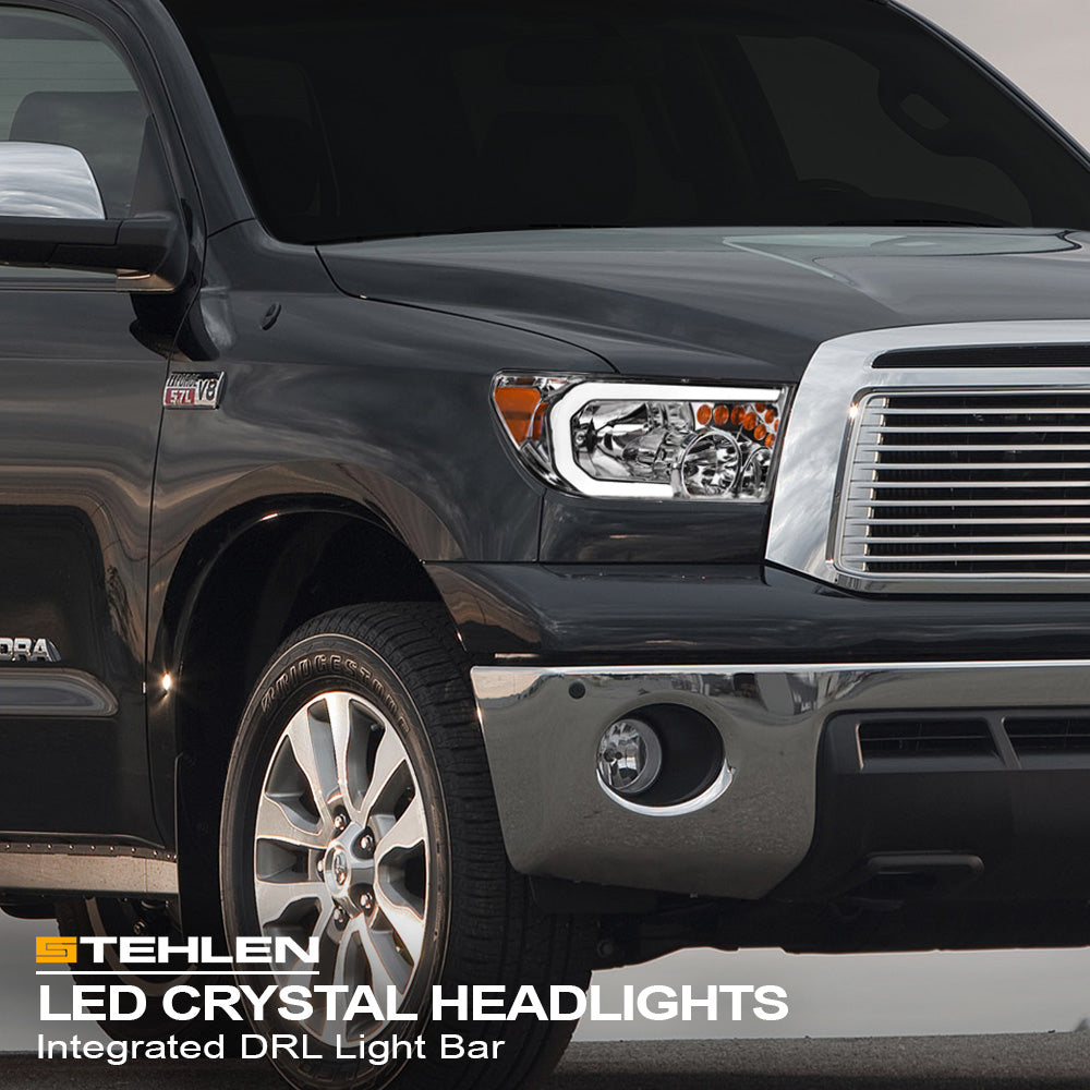 2007-2017 Toyota Tundra & Sequoia LED Crystal Headlights - Chrome
