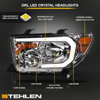 2007-2017 Toyota Tundra & Sequoia LED Crystal Headlights - Chrome