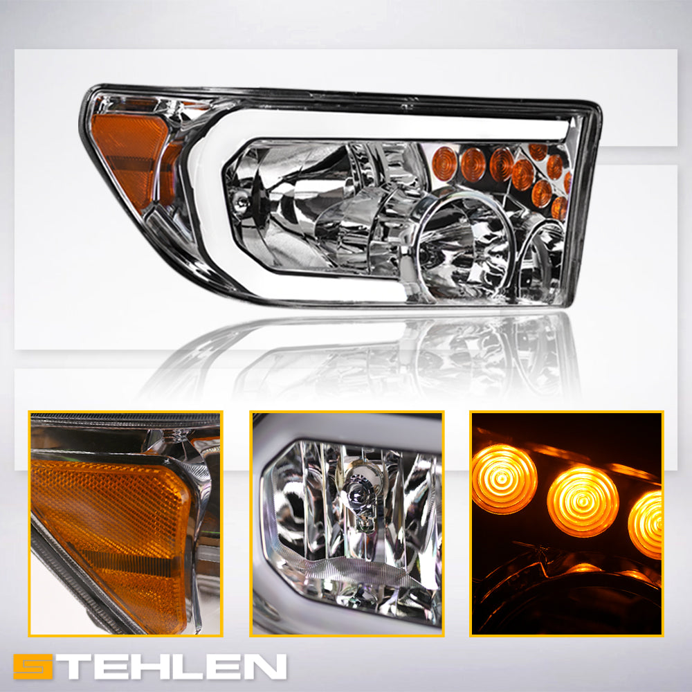 2007-2017 Toyota Tundra & Sequoia LED Crystal Headlights - Chrome