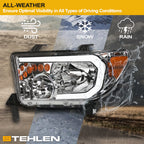 2007-2017 Toyota Tundra & Sequoia LED Crystal Headlights - Chrome