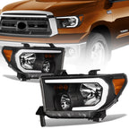 2007-2017 Toyota Tundra Sequoia LED Crystal Headlights - Black