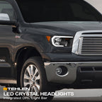 2007-2017 Toyota Tundra Sequoia LED Crystal Headlights - Black