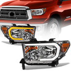 2007-2017 Toyota Tundra Sequoia Crystal LED Headlights - Chrome