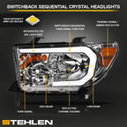 2007-2017 Toyota Tundra Sequoia Crystal LED Headlights - Chrome