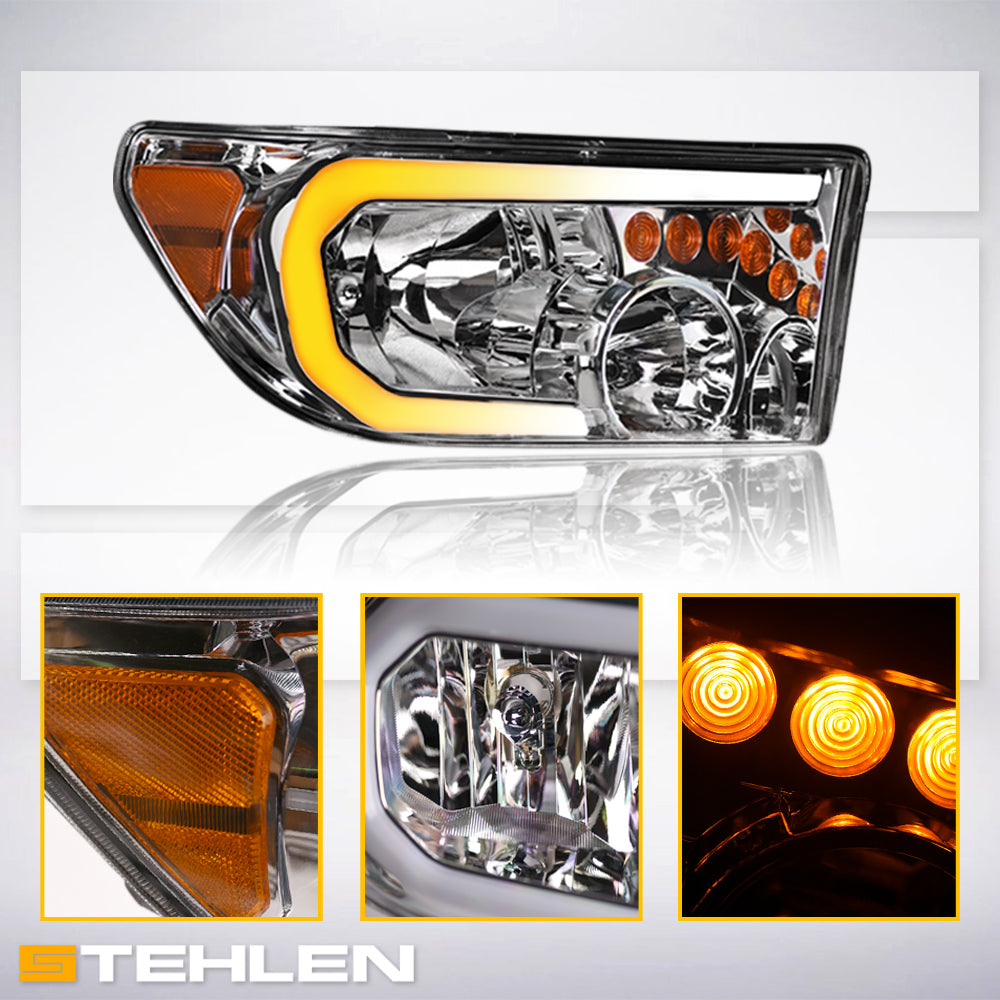 2007-2017 Toyota Tundra Sequoia Crystal LED Headlights - Chrome