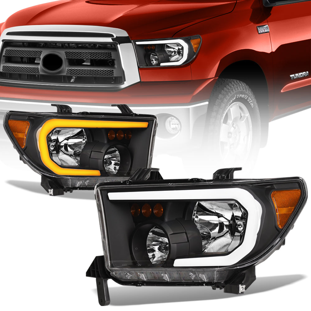 2007-2017 Toyota Tundra/Sequoia Crystal Headlights LED Turn Signal - Black