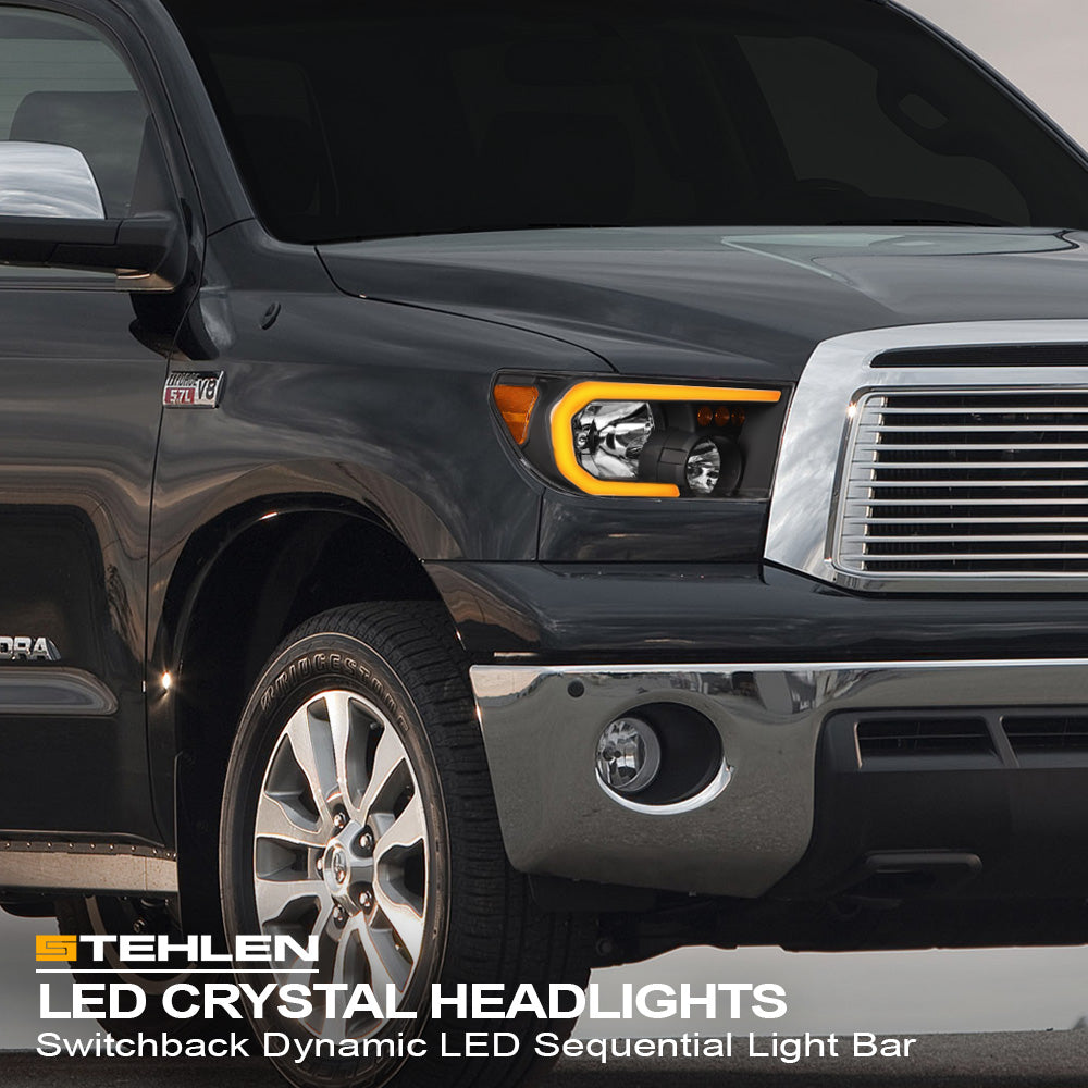 2007-2017 Toyota Tundra/Sequoia Crystal Headlights LED Turn Signal - Black