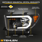 2007-2017 Toyota Tundra/Sequoia Crystal Headlights LED Turn Signal - Black