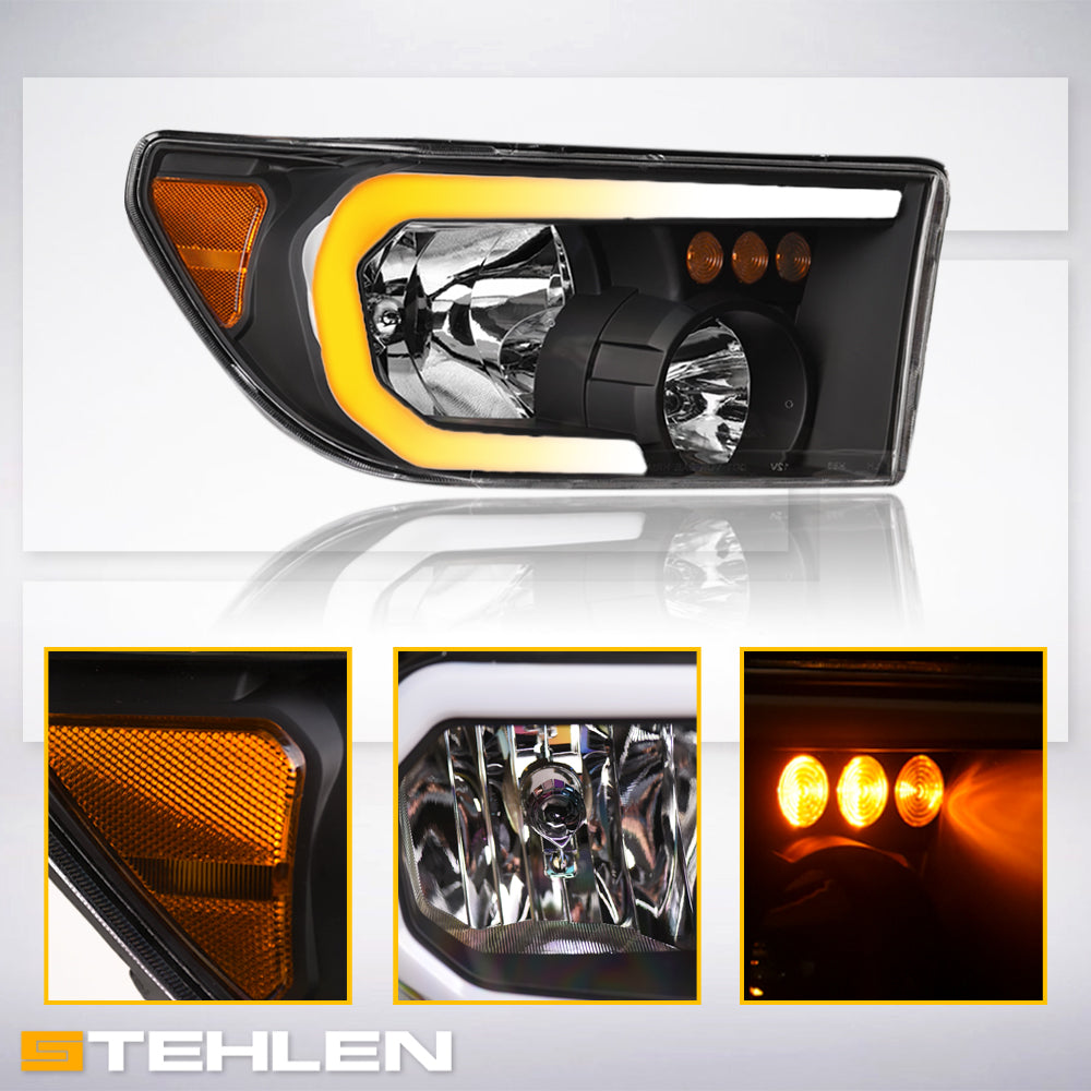 2007-2017 Toyota Tundra/Sequoia Crystal Headlights LED Turn Signal - Black