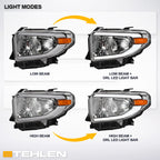 2014-2021 Toyota Tundra Chrome LED Crystal Headlights - TYTD14D