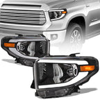 2014-2021 Toyota Tundra LED Crystal Headlights Black - JDMA