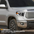 2014-2021 Toyota Tundra LED Crystal Headlights Black - JDMA