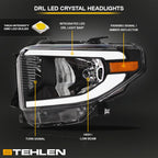 2014-2021 Toyota Tundra LED Crystal Headlights Black - JDMA