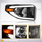 2014-2021 Toyota Tundra LED Crystal Headlights Black - JDMA