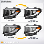 2014-2021 Toyota Tundra LED Crystal Headlights Black - JDMA