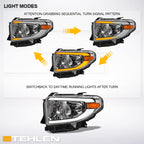 14-21 Toyota Tundra Chrome Crystal Headlights Sequential LED - TYTD14DS