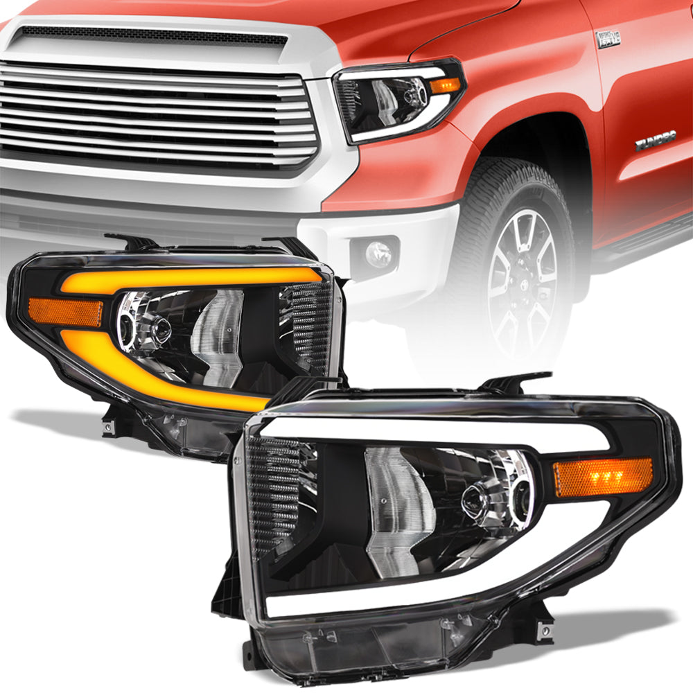 14-21 Toyota Tundra Crystal Headlights Sequential LED Signal - Black