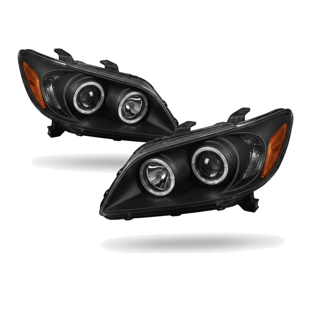 1999-2007 GMC Sierra & 2000-2006 Yukon/Yukon XL LED Halo Projector Headlights — Black w/ Amber — product view