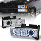 1992-1999 Chevy/GMC Full Size SUV Halo Projector Headlights Chrome