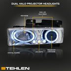 1992-1999 Chevy/GMC Full Size SUV Halo Projector Headlights Chrome