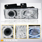1992-1999 Chevy/GMC Full Size SUV Halo Projector Headlights Chrome