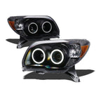2006-2009 Toyota 4Runner Super White LED Halo Projector Headlights — Matte Black w/ Amber — product view