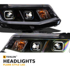 2016-2018 Chevrolet Camaro Plank Style LED Light Bar Projector Headlights — Matte Black