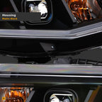2016-2018 Chevrolet Camaro Plank Style LED Light Bar Projector Headlights — Matte Black — detail