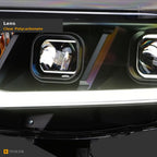 2016-2018 Chevrolet Camaro Plank Style LED Light Bar Projector Headlights — Matte Black — detail