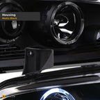 2006-2010 Dodge Charger Halo Projector Headlights w/ LED — Matte Black — detail