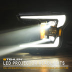 2018-2020 Ford F-150 Full LED Projector Headlights Black - FR646