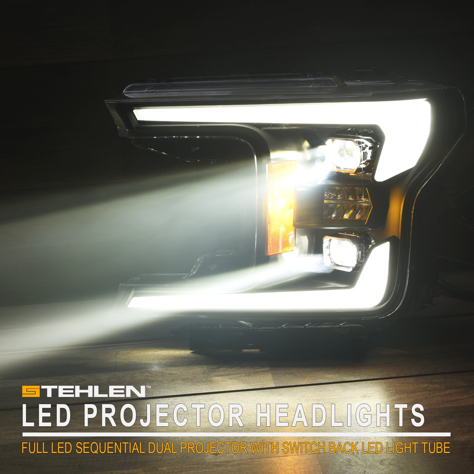 2018-2020 Ford F-150 Full LED Projector Headlights Black - FR646