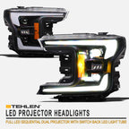 2018-2020 Ford F-150 Full LED Projector Headlights Black - FR646