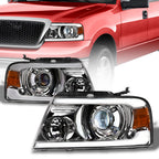 04-08 Ford F-150 Full LED Projector Headlights Chrome - FDPU04D